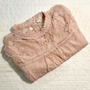 Ultra Pink Lace Blouse - Soft Pink (L / Large)